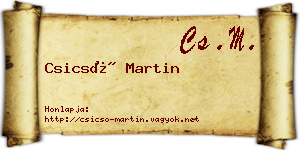 Csicsó Martin névjegykártya