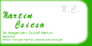 martin csicso business card